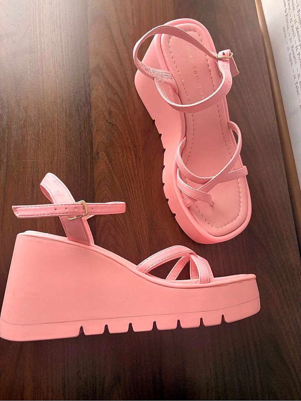 Madden Girl Pink Chunky Platform Wedge Sandals | Y2K Style